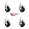 Service Caster 5 Inch Phenolic Wheel Swivel 3/4 Inch Square Stem Caster Set with Brake SCC SCC-SQ20S514-PHS-TLB-34-4 - alternate 3